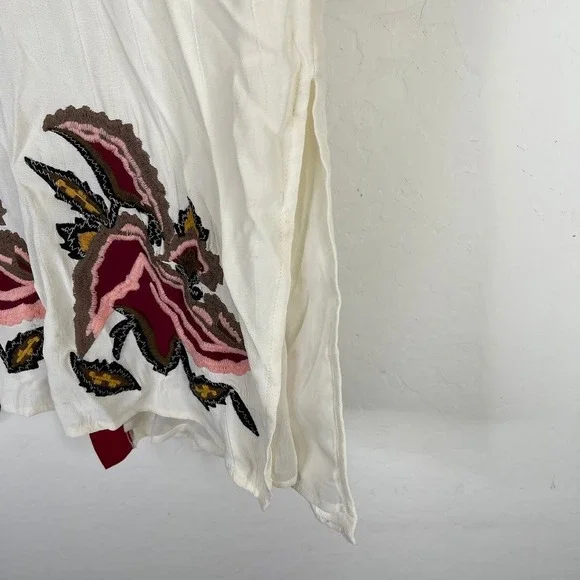 Elevenses Anthropologie Kimono Jacket Embroidered Floral Boho Festival One Size - Picture 9 of 15